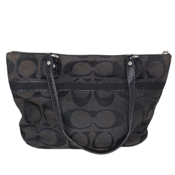 Coach Poppy Metallic Signature Black Shoulder Bag 19863 - Picture 3 of 13